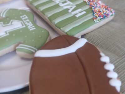 first down first birthday boy decorated cookie ensemble