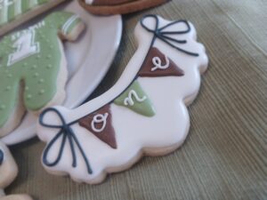 first down first birthday boy decorated cookie ensemble